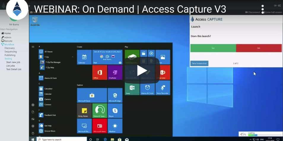 Access Capture Webinar screen